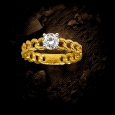 Specacular Diamond 0.45ct Solitaire Ring with link band
