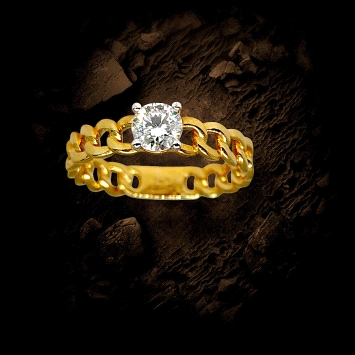Specacular Diamond 0.45ct Solitaire Ring with link band