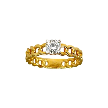 Specacular Diamond 0.45ct Solitaire Ring with link band