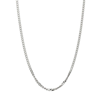 925 silver Cuban chain, 2.12mm width, 45cm length. Rhodium-plated finish for extra shine. Durable, timeless style.