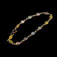 18k Gold Bracelet with Coloured zircon