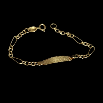 Charming identity bracelet for children, crafted in 18K gold. Lightweight at 1.02 g. Perfect for engraving.