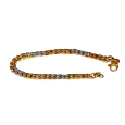 Three-Colored 18K Gold Bracelet Cuban link