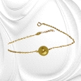 18K Gold Bracelet with Virgen Carmen & Heart of Jesus