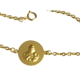 18K Gold Bracelet with Virgen Carmen & Heart of Jesus