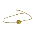 18K Gold Bracelet with Virgen Carmen & Heart of Jesus