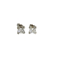 18H White Gold Zircon Stud Earrings