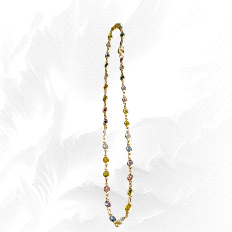 Elegant 18K gold necklace featuring a luminous coloured zircon gemstone—crafted to add brilliance to every occasion