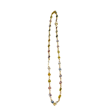 Elegant 18K gold necklace featuring a luminous coloured zircon gemstone—crafted to add brilliance to every occasion