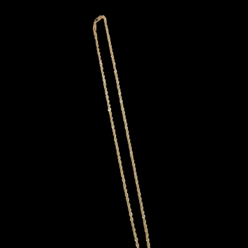 50cm rope chain in 18K gold, 3mm wide, weighing 5g. Sleek and versatile design.