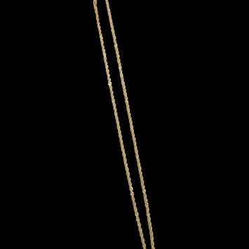 50cm rope chain in 18K gold, 3mm wide, weighing 5g. Sleek and versatile design.