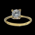 18K Gold Solitaire Zircon Ring