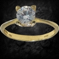 18K Gold Solitaire Zircon Ring