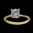 18K Gold Solitaire Zircon Ring