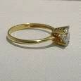 18K Gold Solitaire Zircon Ring