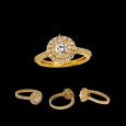 18K Gold Cluster Ring with Zircon 18K Gold Cluster Ring with Zircon