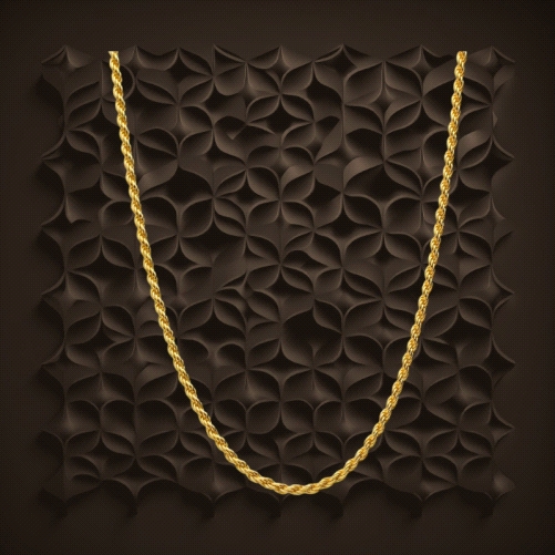 925 Silver Gold-Plated Rope Chain – 1.50mm – 45cm – 4.7g