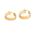 18K Gold Hoop Earrings – Greek Pattern – 20MM – 3.1g 18K Gold Hoop Earrings – Greek Pattern – 20MM – 3.1g