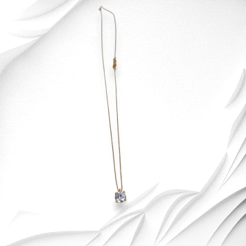 Delicate 18K yellow gold necklace with a brilliant zircon. Includes 45CM chain. Total weight: 1.6g.