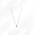 9K Yellow Gold Necklace – Zircon Solitaire – 1.5g