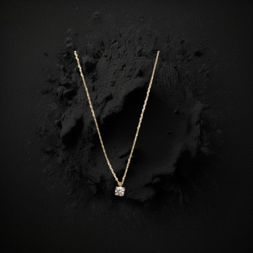 9K Yellow Gold Necklace – Zircon Solitaire – 1.5g