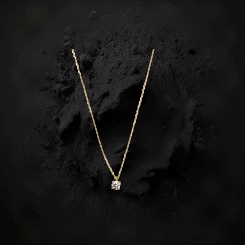 9K Yellow Gold Necklace – Zircon Solitaire – 1.5g