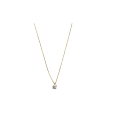 9K Yellow Gold Necklace – Zircon Solitaire – 1.5g