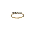 9K Yellow Gold Ring with Five Zircons – 1.3g