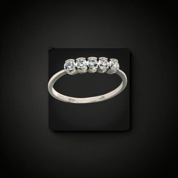 9K White Gold Ring – Medium Zircon Line – 1.36g