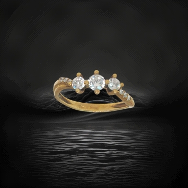 9K Yellow Gold Ring with Zircon – 2.0g