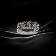 9K White Gold Chain-Link Ring with Zircon – 4.3g