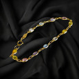 18k Gold Bracelet with Coloured zircon