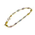 18k Gold Bracelet with Coloured zircon
