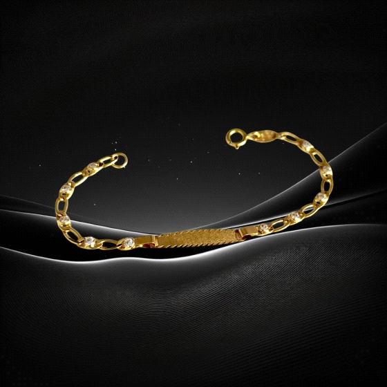 18K Gold  identity Bracelet for Kids