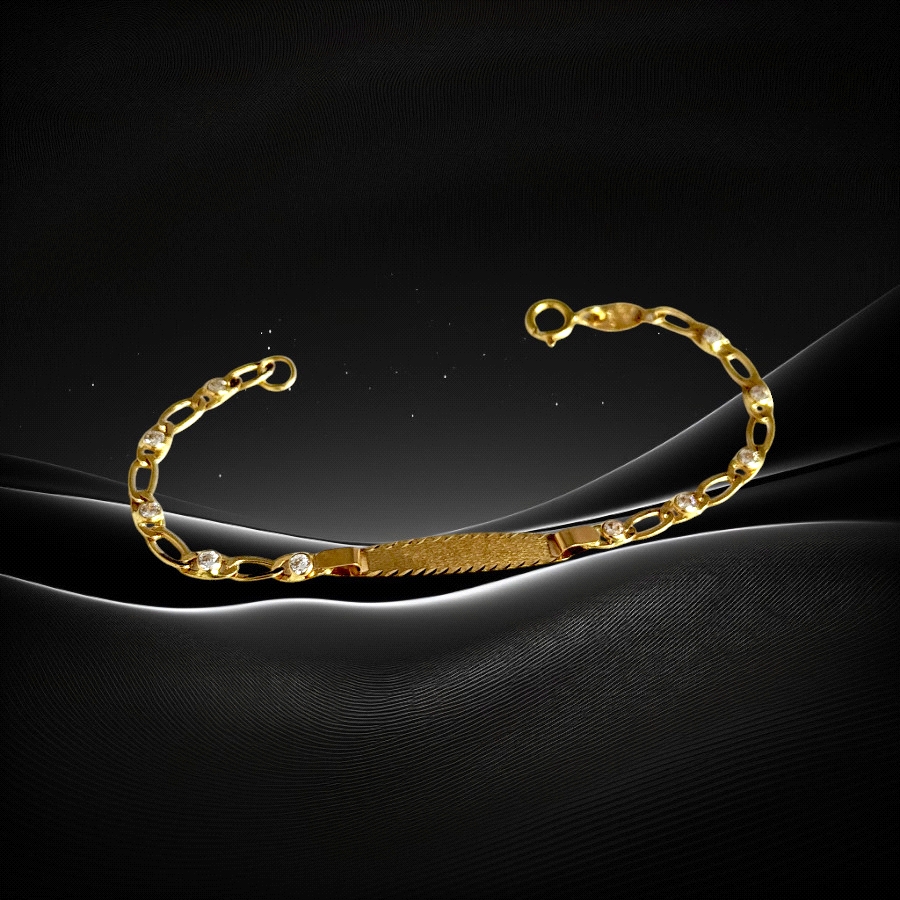 18K Gold  identity Bracelet for Kids