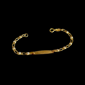 18K Gold  identity Bracelet for Kids