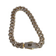 18K Gold Cuban Link Bracelet  8mm with Zircon