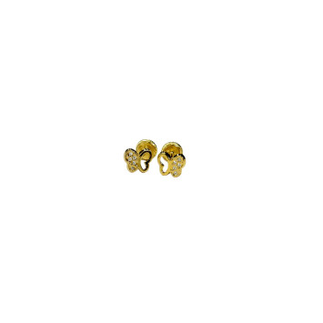18K Gold screw back star buterfly earrings