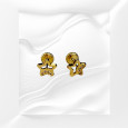 18K Gold screw back star earrings