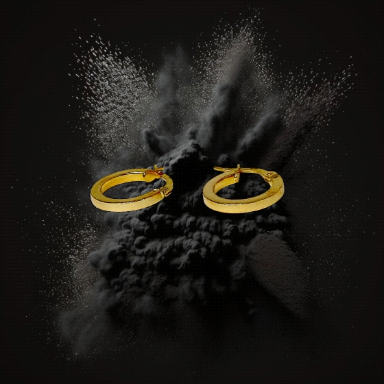 18K gold Hoop earrings 15mm