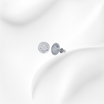 18K White Gold Zircon Earrings