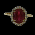 18K  Gold Simulated Ruby Zircon Ring