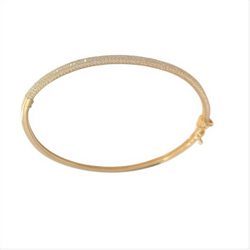 9k Gold Bangle with Zircon