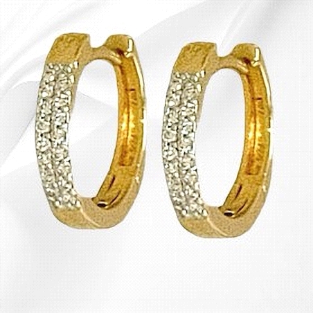18K Gold Diamond hoop Earrings 0.20ct
