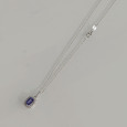 18K White Gold Tanzanite Diamond Necklace