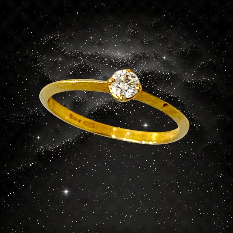18K DIamond Solitaire Ring 0.14ct