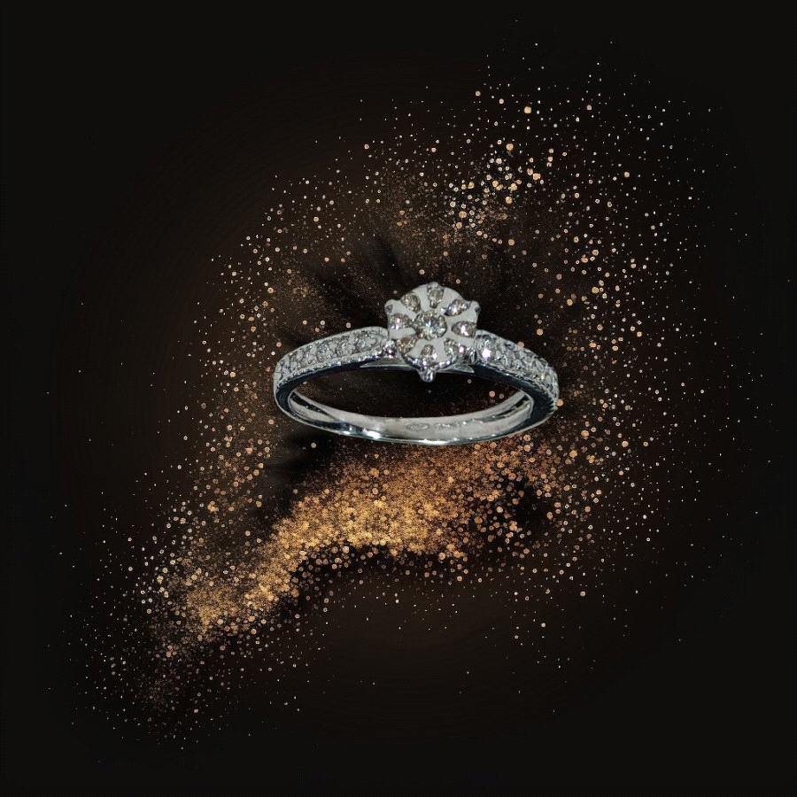 18K White gold Diamond Ring 0.25ct