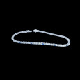 18K White Gold Riviere Bracelet sapphire and Zircon