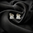 18H White Gold Zircon Stud Earrings